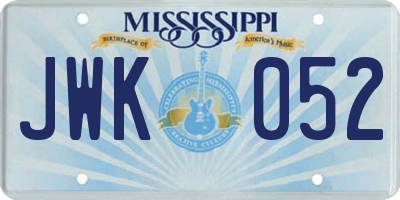 MS license plate JWK052