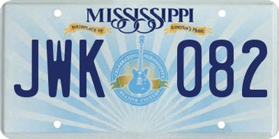 MS license plate JWK082