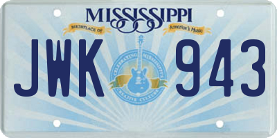 MS license plate JWK943