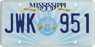 MS license plate JWK951