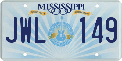 MS license plate JWL149