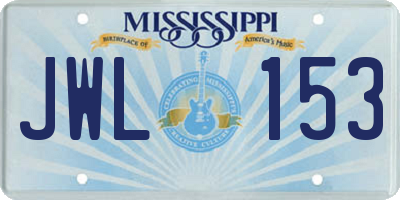 MS license plate JWL153