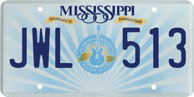 MS license plate JWL513