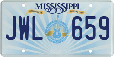 MS license plate JWL659