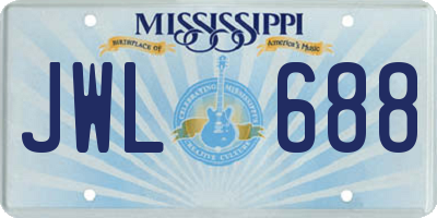 MS license plate JWL688