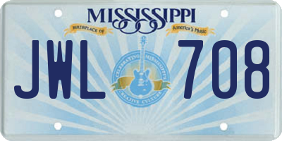 MS license plate JWL708