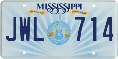 MS license plate JWL714