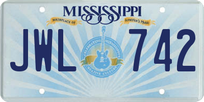 MS license plate JWL742