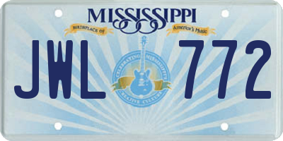 MS license plate JWL772