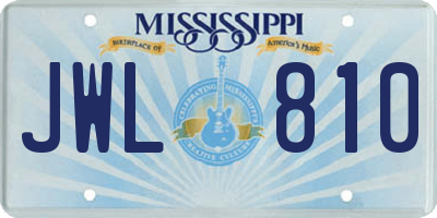 MS license plate JWL810