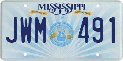 MS license plate JWM491