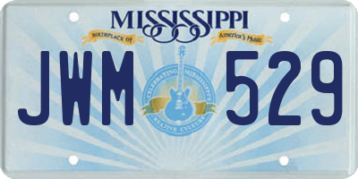 MS license plate JWM529