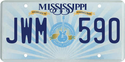 MS license plate JWM590