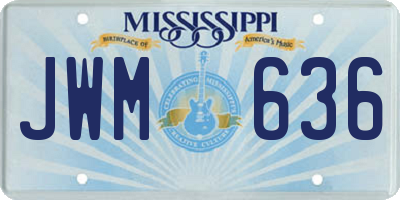 MS license plate JWM636