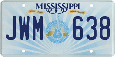 MS license plate JWM638