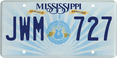 MS license plate JWM727