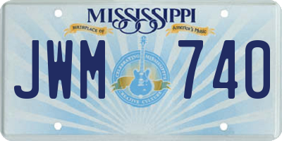 MS license plate JWM740