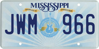 MS license plate JWM966