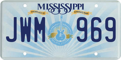 MS license plate JWM969