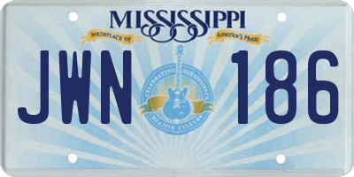 MS license plate JWN186