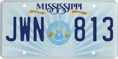 MS license plate JWN813