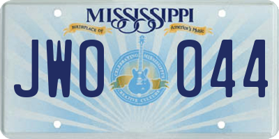 MS license plate JWO044