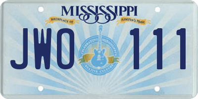 MS license plate JWO111
