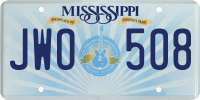 MS license plate JWO508