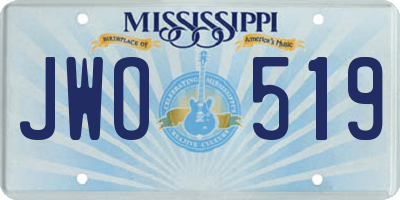 MS license plate JWO519