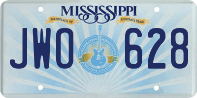 MS license plate JWO628