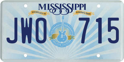 MS license plate JWO715