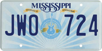 MS license plate JWO724