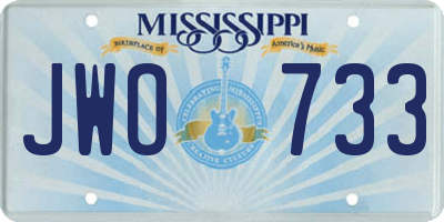 MS license plate JWO733