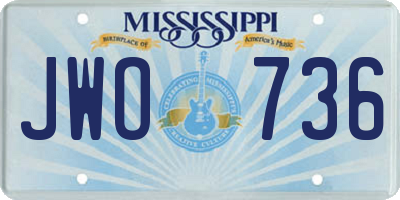 MS license plate JWO736