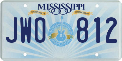 MS license plate JWO812