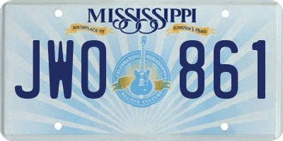 MS license plate JWO861