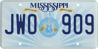 MS license plate JWO909
