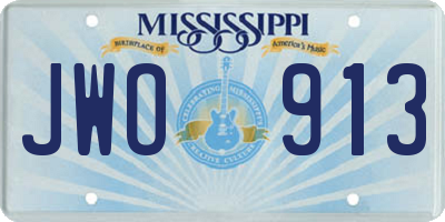 MS license plate JWO913