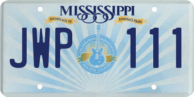 MS license plate JWP111
