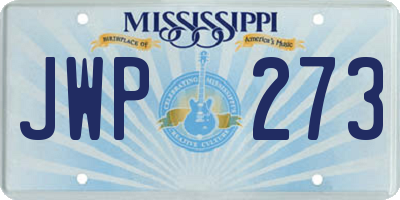 MS license plate JWP273