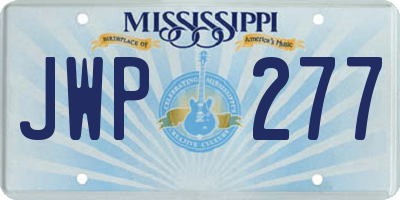 MS license plate JWP277