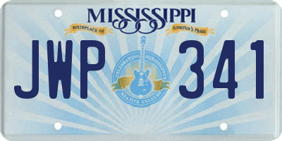 MS license plate JWP341