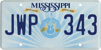 MS license plate JWP343
