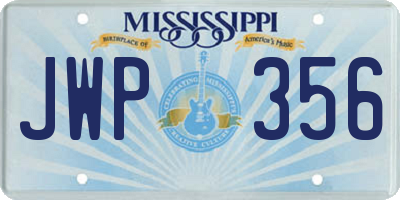 MS license plate JWP356