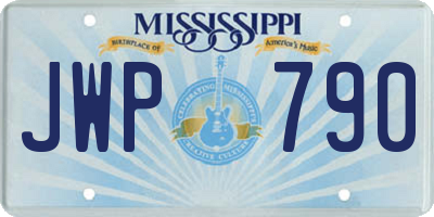 MS license plate JWP790