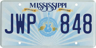 MS license plate JWP848