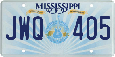 MS license plate JWQ405