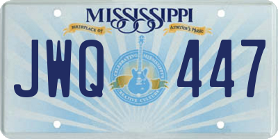 MS license plate JWQ447