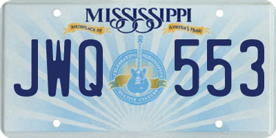 MS license plate JWQ553