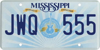 MS license plate JWQ555